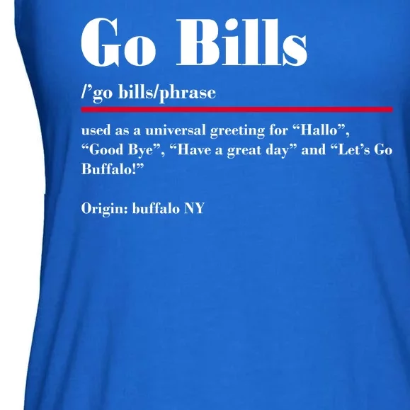 Go Bills Definition Buffalo Football Fan Funny Ladies Essential Flowy Tank