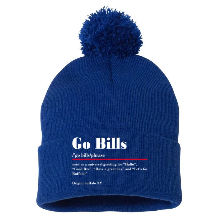 Go Bills Definition Buffalo Football Fan Funny Pom Pom 12in Knit Beanie