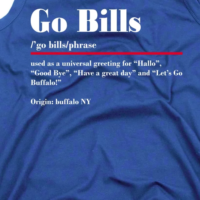 Go Bills Definition Buffalo Football Fan Funny Tank Top