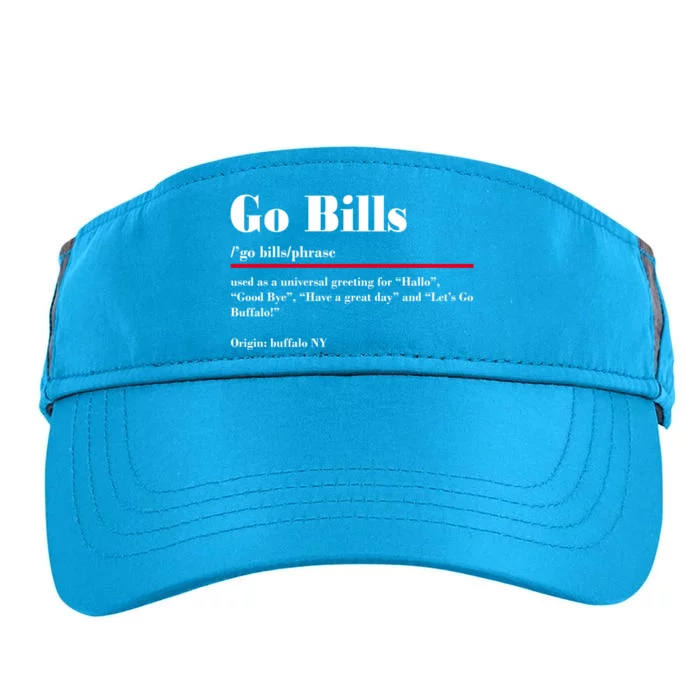 Go Bills Definition Buffalo Football Fan Funny Adult Drive Performance Visor