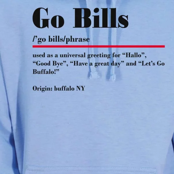 Go Bills Definition Buffalo Football Fan Funny Unisex Surf Hoodie