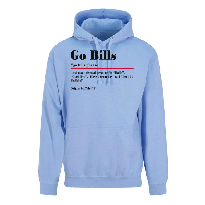 Go Bills Definition Buffalo Football Fan Funny Unisex Surf Hoodie