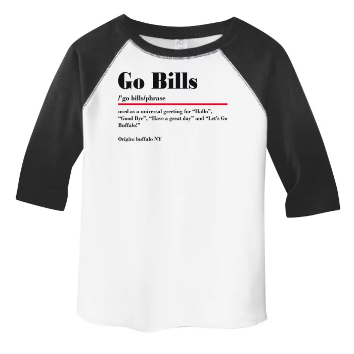 Go Bills Definition Buffalo Football Fan Funny Toddler Fine Jersey T-Shirt