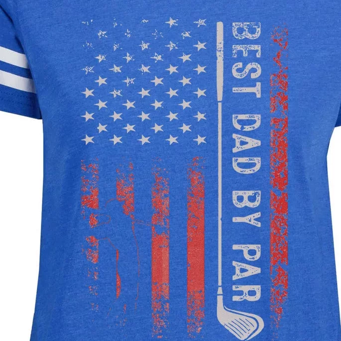 Golf Best Dad By Par Daddy Golfer American Flag Father's Day Enza Ladies Jersey Football T-Shirt