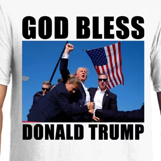 God Bless Donald Trump Trump Shot Trump Fist Pump Shot At Pajama Set