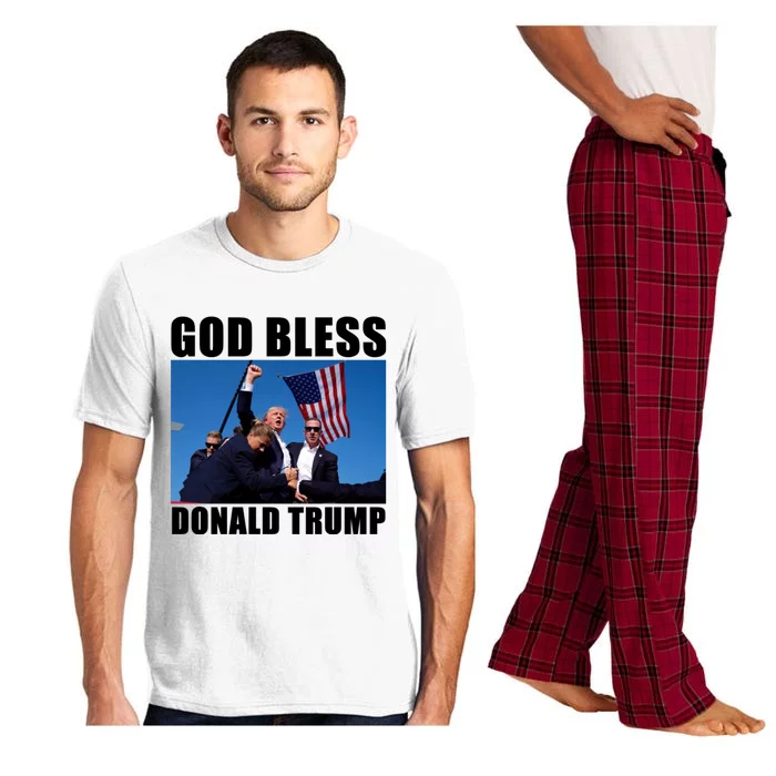 God Bless Donald Trump Trump Shot Trump Fist Pump Shot At Pajama Set