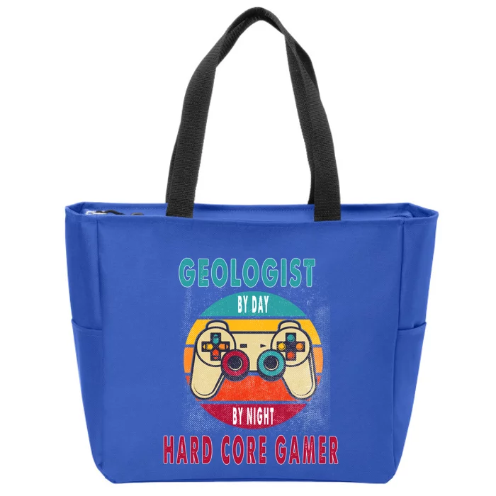 Geologist By Day By Night Hard Core Gamer Gaming Gift Zip Tote Bag