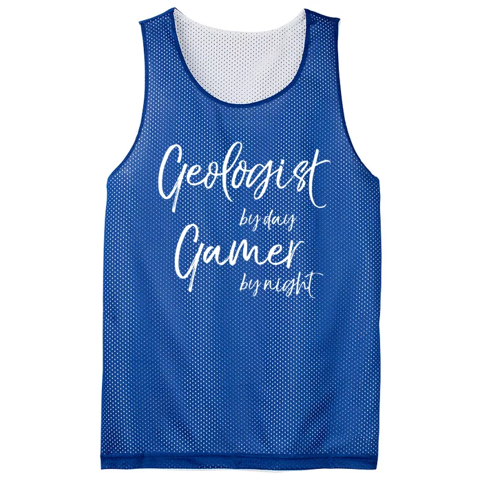 Geologist By Day Gamer By Night Funny Gift Mesh Reversible Basketball Jersey Tank