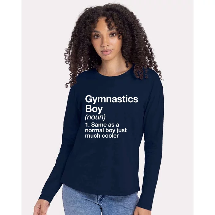 Gymnastics Boy Definition Funny Sports Womens Cotton Relaxed Long Sleeve T-Shirt