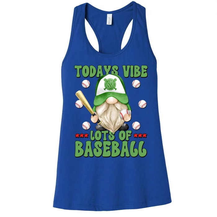 Green Baseball Dad Gnome For Just A Who Loves Baseball Gift Women's Racerback Tank