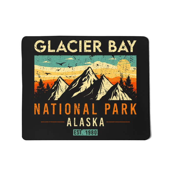 Glacier Bay Est. 1980 Retro Alaska National Park Mousepad