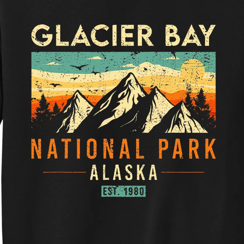 Glacier Bay Est. 1980 Retro Alaska National Park Tall Sweatshirt