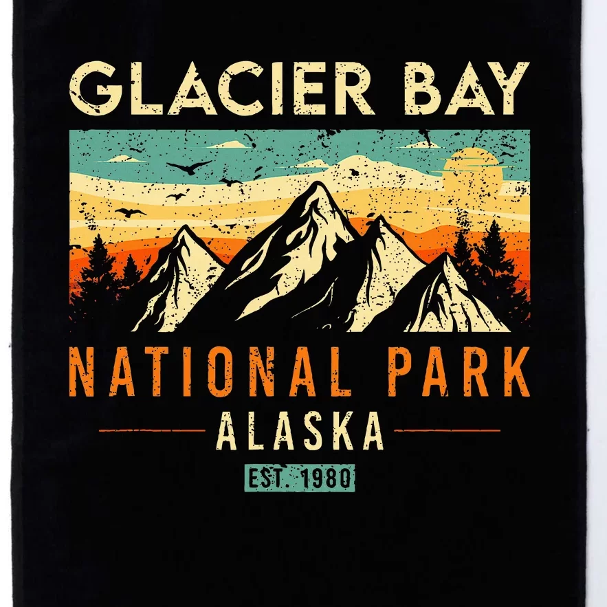 Glacier Bay Est. 1980 Retro Alaska National Park Platinum Collection Golf Towel