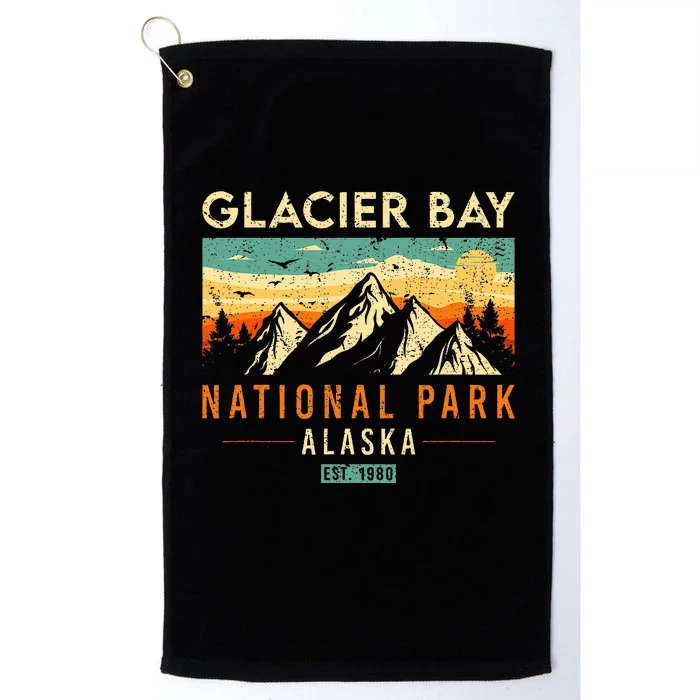 Glacier Bay Est. 1980 Retro Alaska National Park Platinum Collection Golf Towel