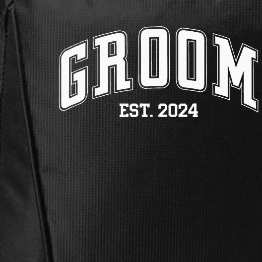 Groom Bride Est. 2024 Just Married Couples Wedding City Backpack