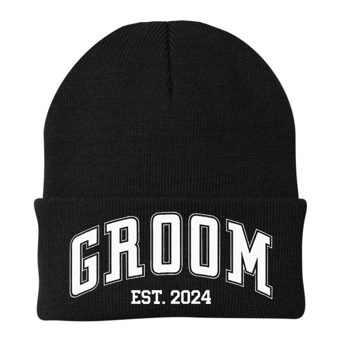 Groom Bride Est. 2024 Just Married Couples Wedding Knit Cap Winter Beanie