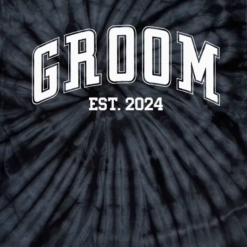 Groom Bride Est. 2024 Just Married Couples Wedding Tie-Dye T-Shirt