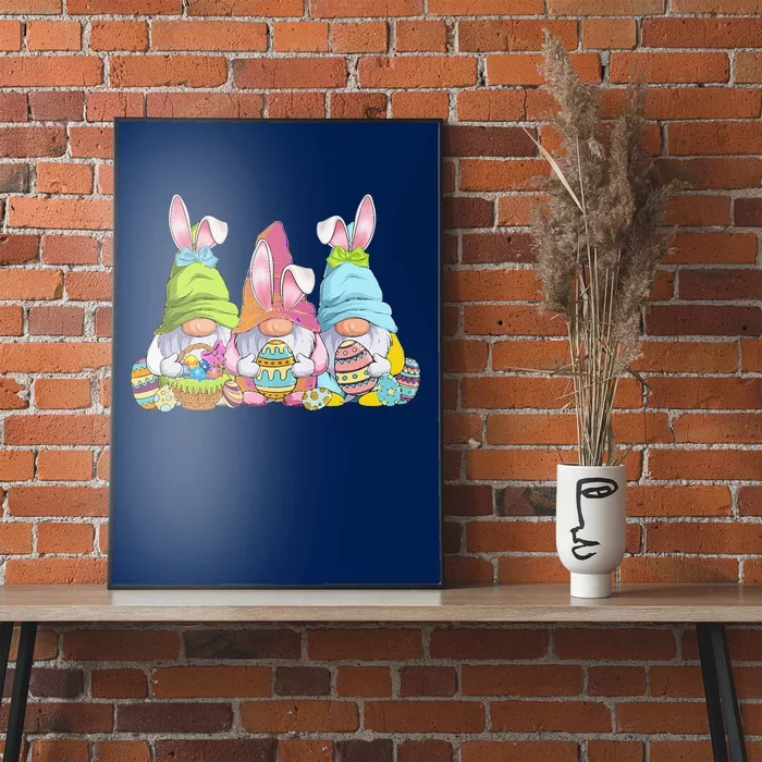 Gnome Bunny Easter Eggs Basket Easter Day Poster