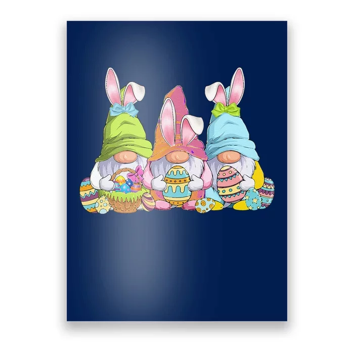 Gnome Bunny Easter Eggs Basket Easter Day Poster