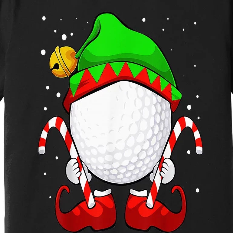 Golf Ball Elf Christmas Pajama Cute Sport X Mas Candy Cane Premium T-Shirt