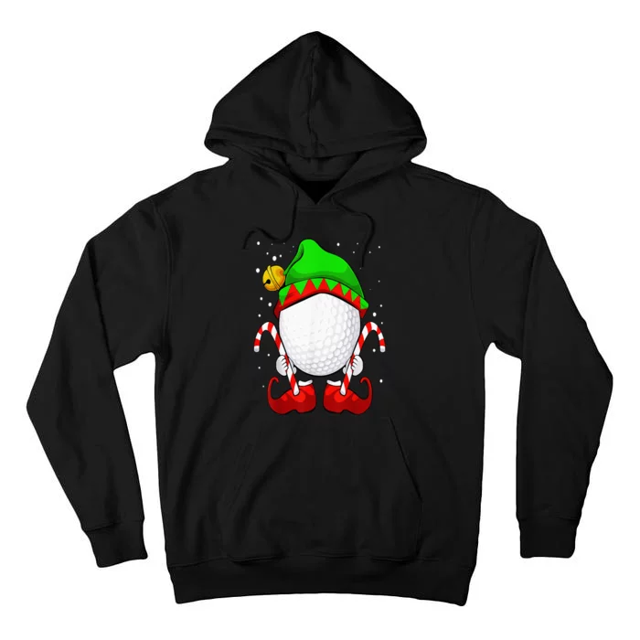 Golf Ball Elf Christmas Pajama Cute Sport X Mas Candy Cane Tall Hoodie