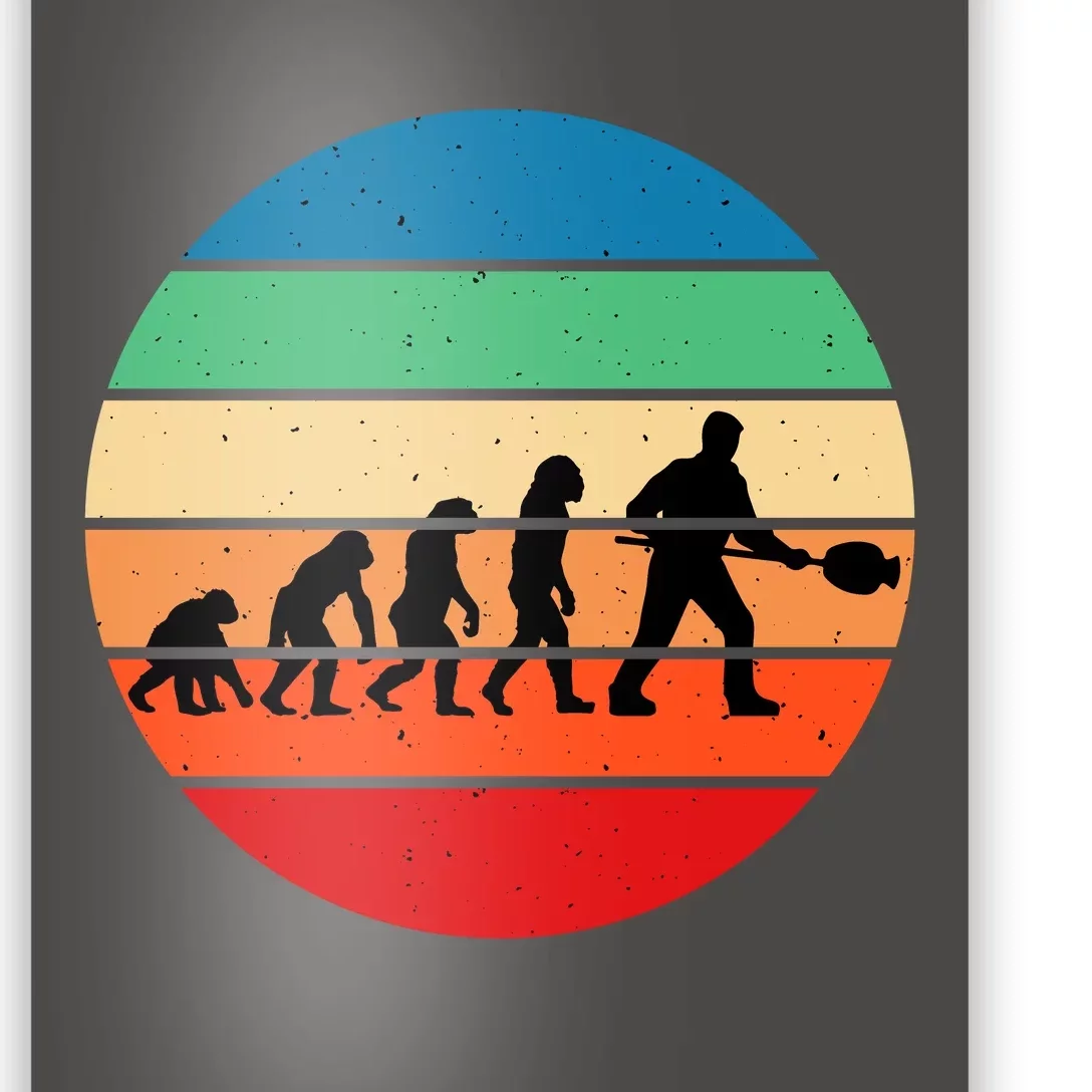 Glass Blowing Evolution Retro Poster