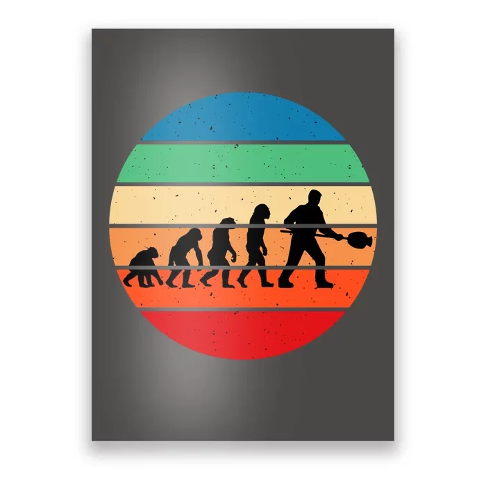 Glass Blowing Evolution Retro Poster