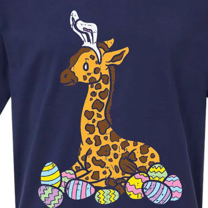 Giraffe Bunny Ears Animal Cute Easter Sueded Cloud Jersey T-Shirt