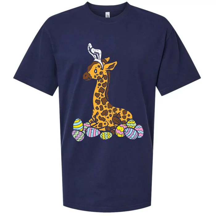 Giraffe Bunny Ears Animal Cute Easter Sueded Cloud Jersey T-Shirt