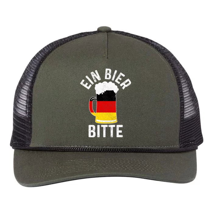 German Beer Ein Bier Bitte Germany Funny Oktoberfest Gift Retro Rope Trucker Hat Cap