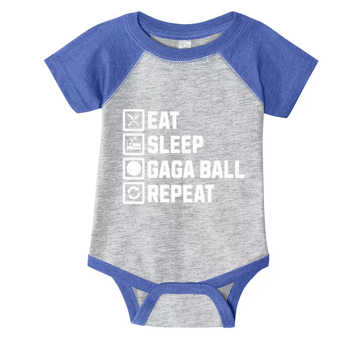 Gaga Ball Eat Sleep Repeat Funny Dodgeball Game Cool Gift Infant Baby Jersey Bodysuit