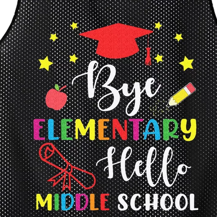 Graduation Bye Elementary Hello Middle School for 5th Grader Mesh Reversible Basketball Jersey Tank