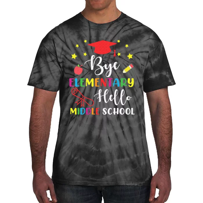 Graduation Bye Elementary Hello Middle School for 5th Grader Tie-Dye T-Shirt