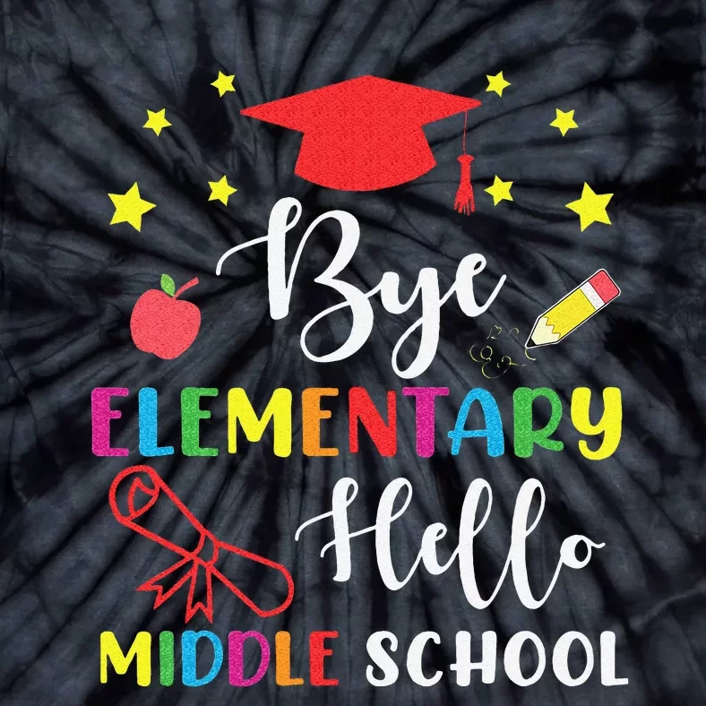 Graduation Bye Elementary Hello Middle School for 5th Grader Tie-Dye T-Shirt