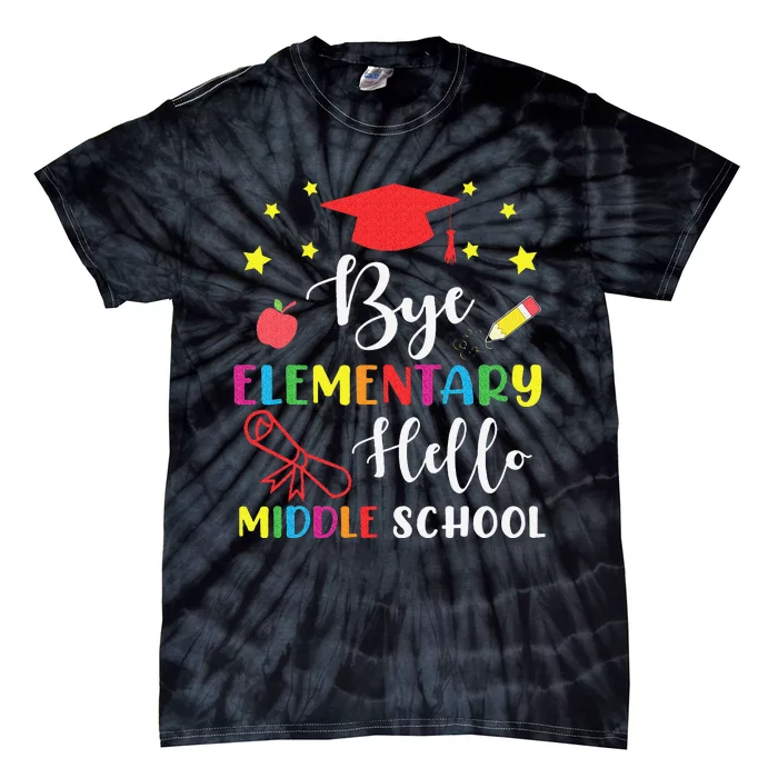 Graduation Bye Elementary Hello Middle School for 5th Grader Tie-Dye T-Shirt