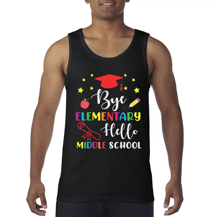 Graduation Bye Elementary Hello Middle School for 5th Grader Tank Top