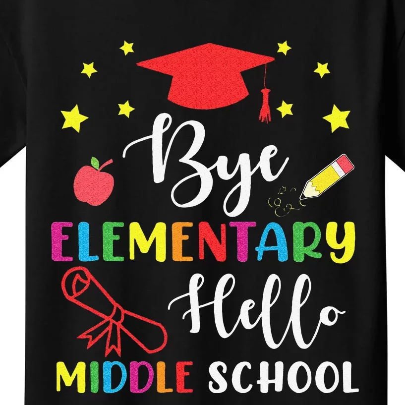 Graduation Bye Elementary Hello Middle School for 5th Grader Kids T-Shirt