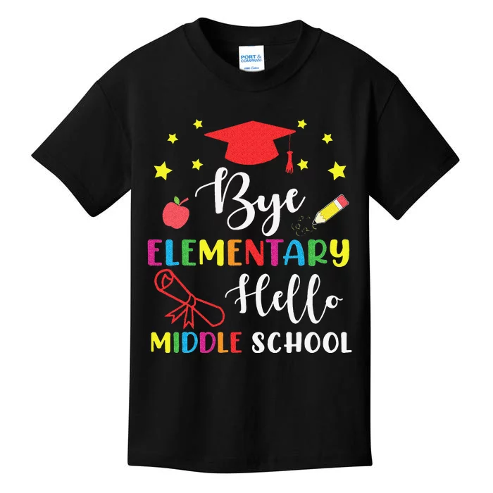 Graduation Bye Elementary Hello Middle School for 5th Grader Kids T-Shirt