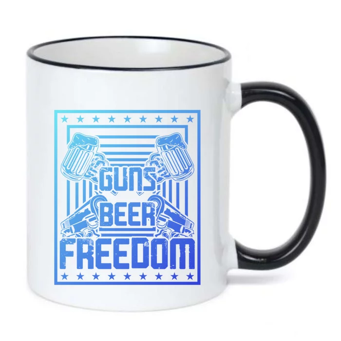 Guns Beer Freedom Happy 4Th Of July Funny Gift Black Color Changing Mug