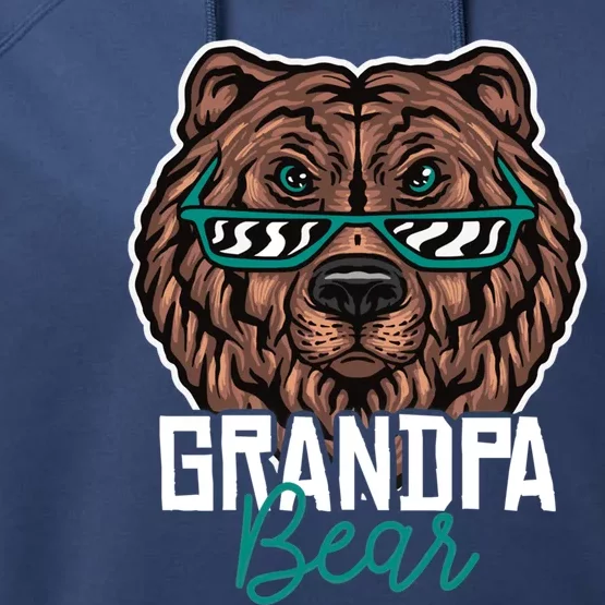 Grandpa Bear For Who Love The Animal Gift Performance Fleece Hoodie