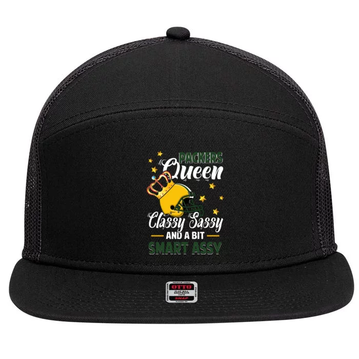 Green Bay Football Queen Classy Sassy And A Bit Smart Assy 7 Panel Mesh Trucker Snapback Hat