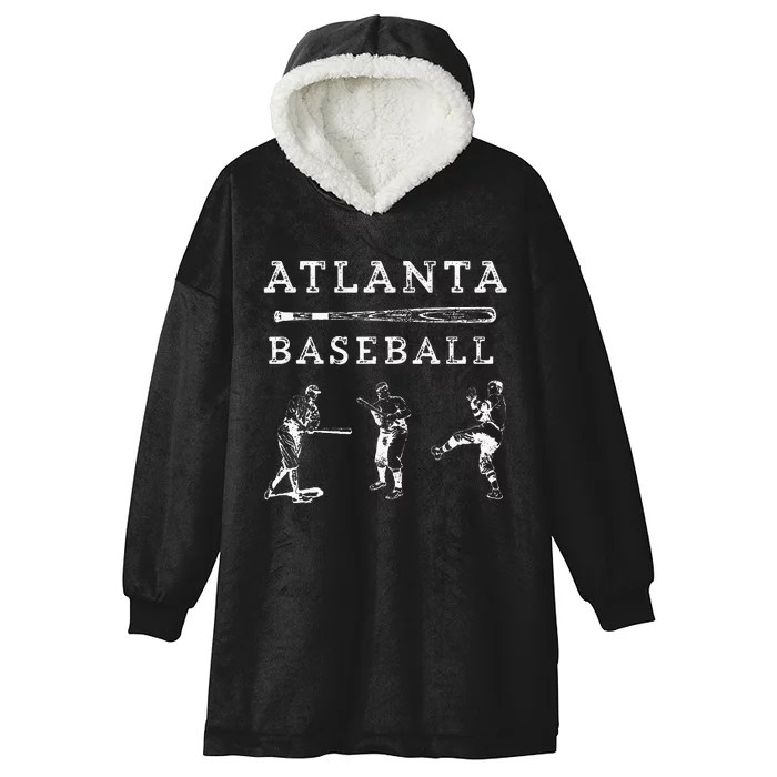 Georgia Baseball Fan Retro Vintage Hooded Wearable Blanket