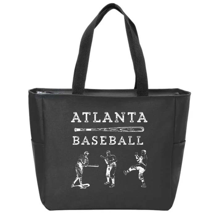 Georgia Baseball Fan Retro Vintage Zip Tote Bag