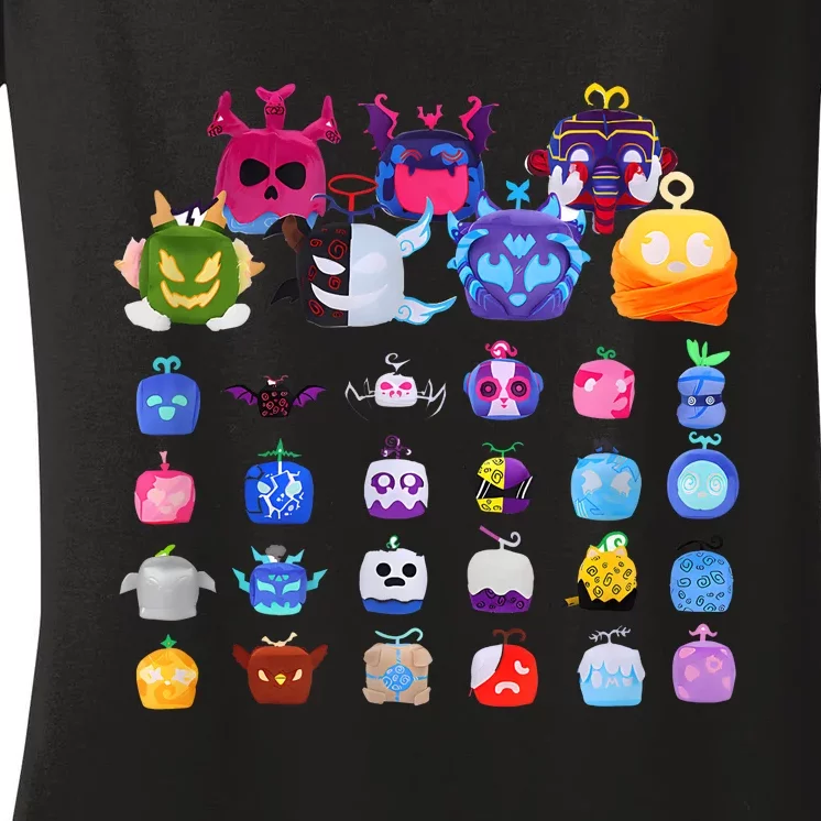 Game Blox Fruits Women's V-Neck T-Shirt