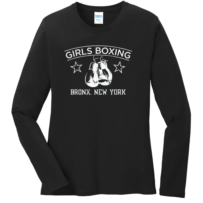 Girl Boxing Friends Rachel Green Retro Vintage Ladies Long Sleeve Shirt