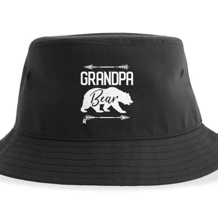 Grandpa Bear Funny Father's Day Gift Papa Best Dad Joke Sustainable Bucket Hat