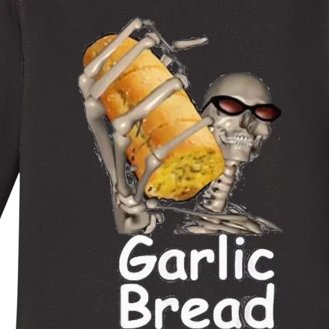 Garlic Bread Funny Skeleton Baby Long Sleeve Bodysuit