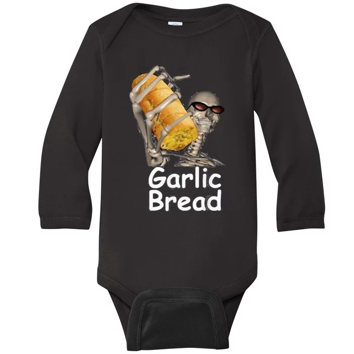 Garlic Bread Funny Skeleton Baby Long Sleeve Bodysuit