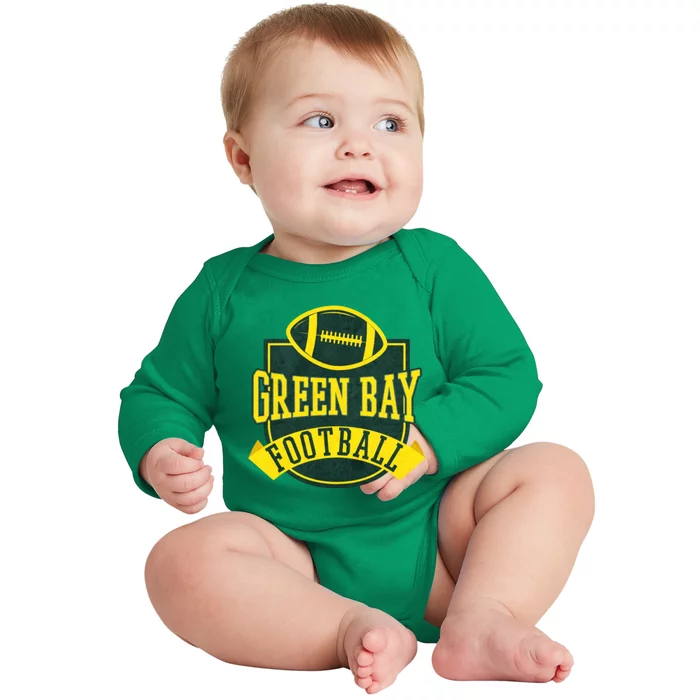 Green Bay Football Baby Long Sleeve Bodysuit