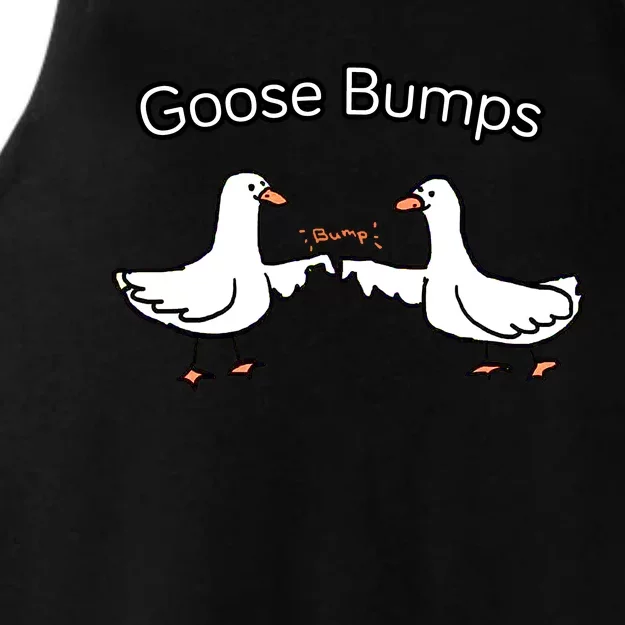 Goose Bumps Funny Goose Pun Ladies Tri-Blend Wicking Tank